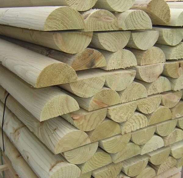 Half Round Pole - 100 x 100mm (4") 3.6m (Fully Treated) - Image 3
