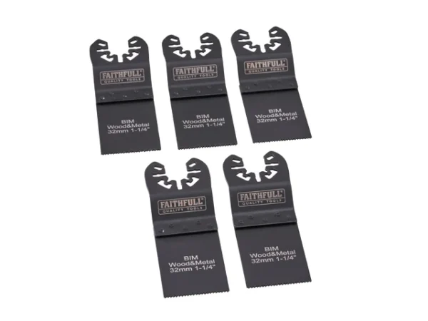 Faithfull Bi-Metal Flush Cut Wood/Metal Blades 32mm (Pack 5)