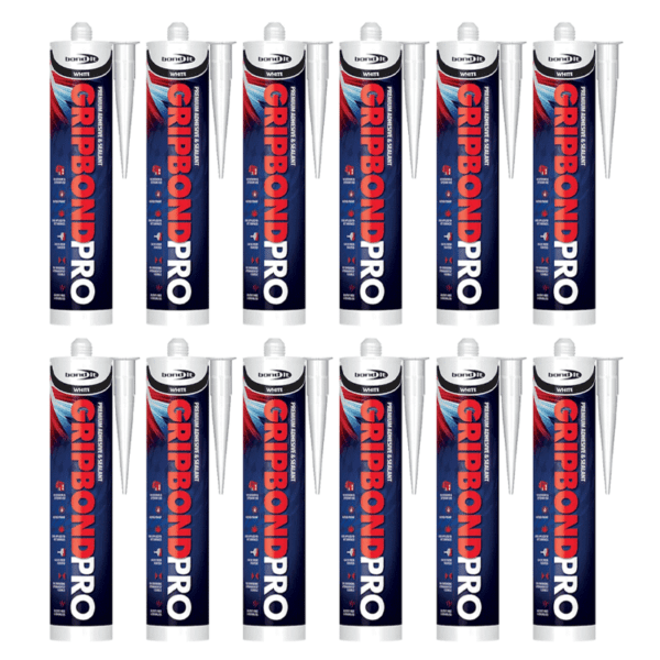 Bond It GB Gripbond Pro Hybrid Sealant & Adhesive  (White) (Pack Of 12)